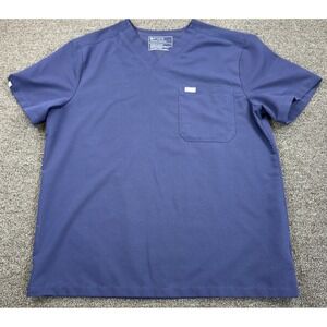 FIGS Leon Scrub Top Mens Large Navy Blue V-Neck